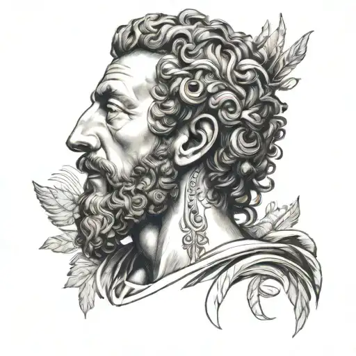 Marcus Aurelius Half Face With Icarus