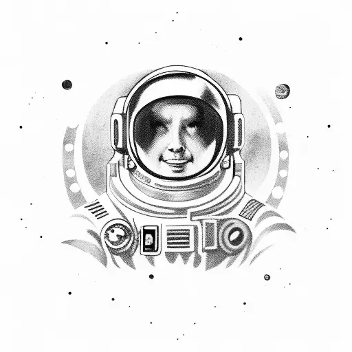 A Realistic Style Cosmonaut Exploring Outer Space