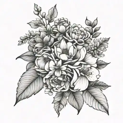 Bouquet Of Birth Flowers May July September