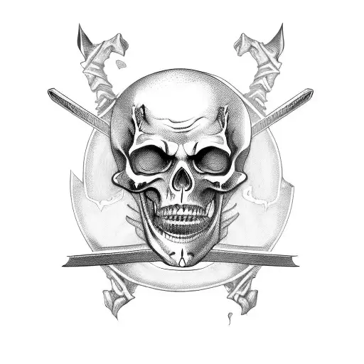 Skeleton Holding Swords