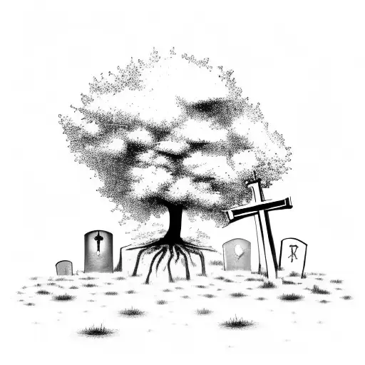Tree With A Gravestone