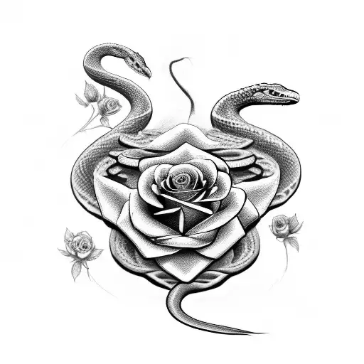 Snake With Roses