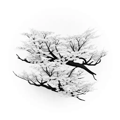 A Thin Circle Made Of Cherry Blossoms