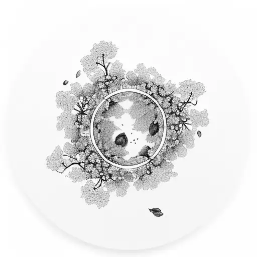 A Circle Made Of Cherry Blossoms That Bloom More As The Circle Nears Completion