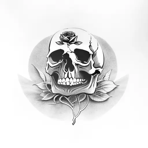 Skull And Roses And Pot Leaves