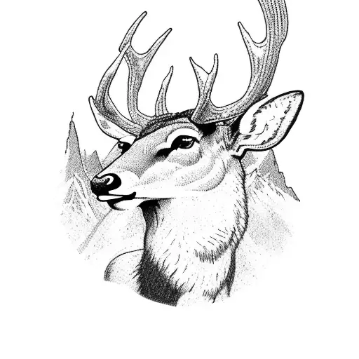 Mountains Deer Cardnail