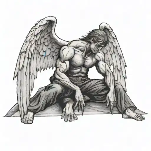 Men Dark Angel Dosing Gym Poses