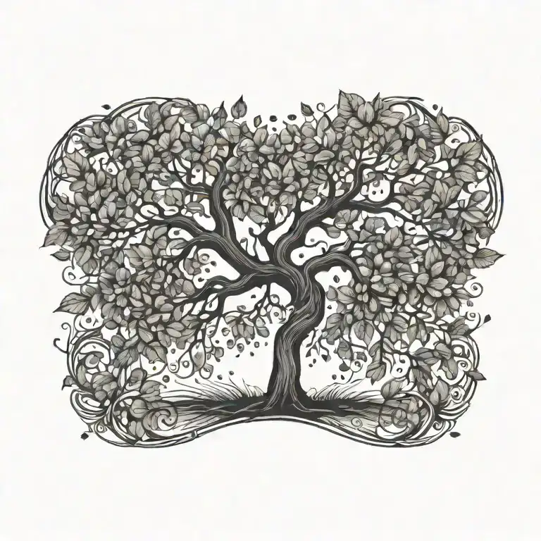 Tree And Falling Leaves