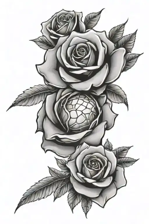 A Rose With A Breast Cancer Symbol Incorporated With A Halo