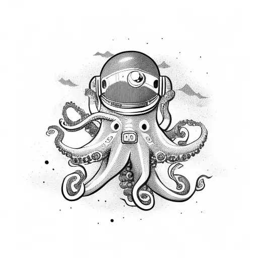 Astronaut Fighting Octopus