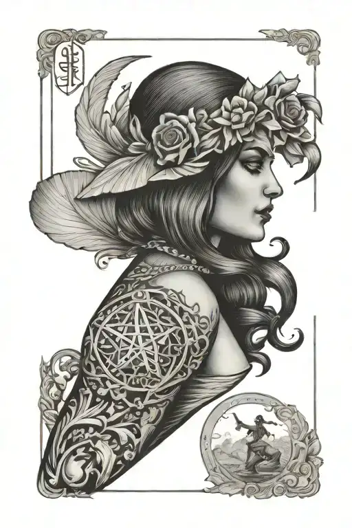 Tarot Card Strong Woman Magic