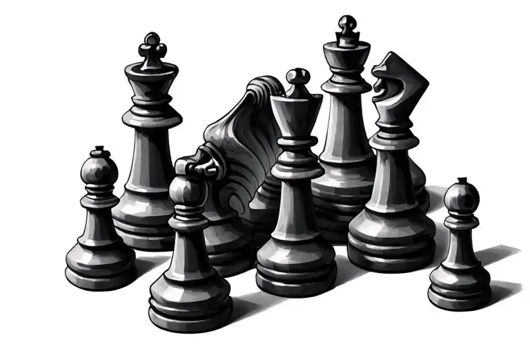 Chess Pieces Arranged