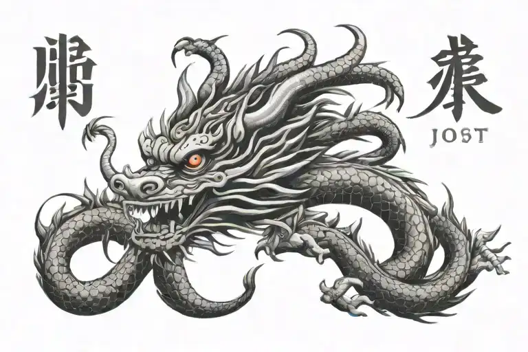 Text 'Joost' Name Written Surrounded By A Chinese Dragon