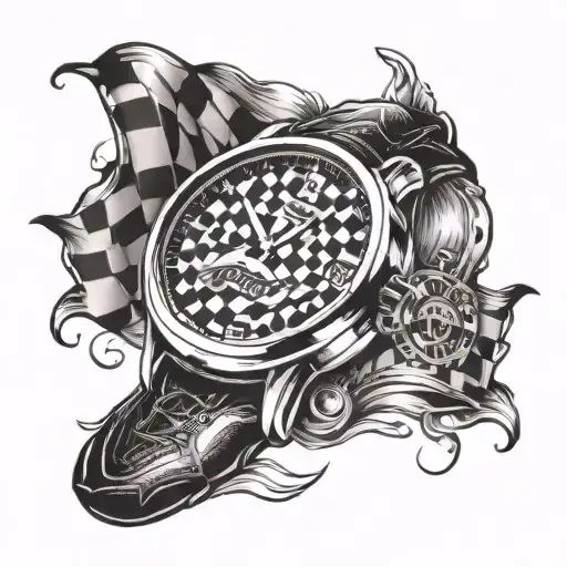 Ollie Date Of Birth Chequered Flag Watch Surrounded