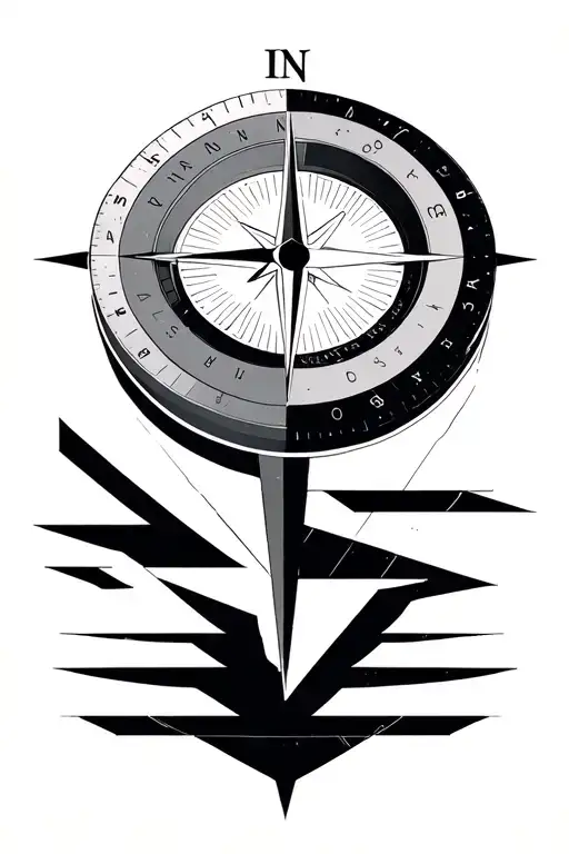 Minimalist Compass By Using Geometric Shapes