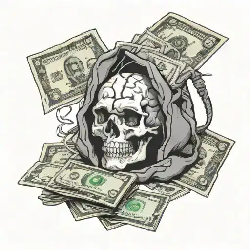 A Bag Of Money Connected To A Brain