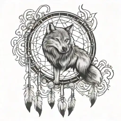 Wolf Dream Catcher Entangled