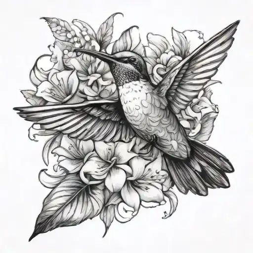 Sampaguita And Humming Bird