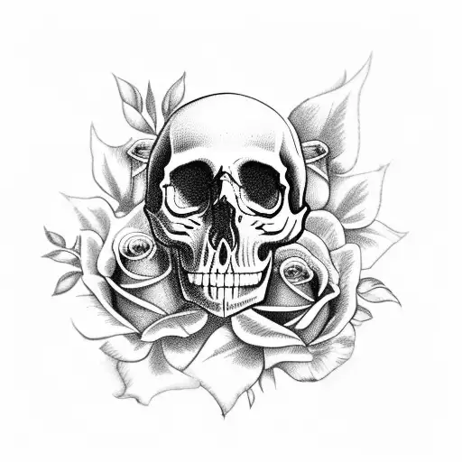 Skull With Roses Memorial