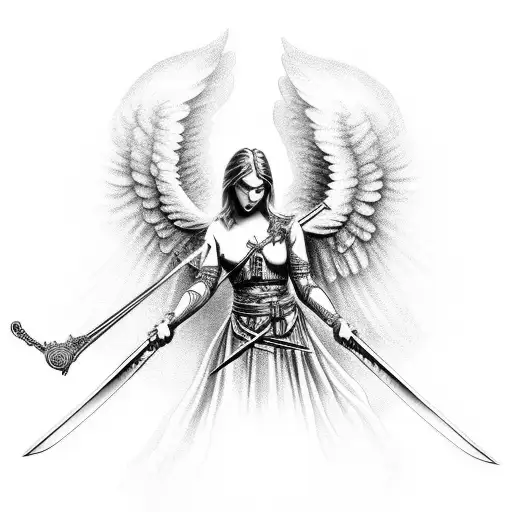 Angel Raising Sword