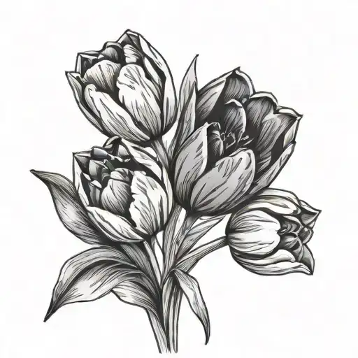 Tulips Mini Bouquet Fine Line