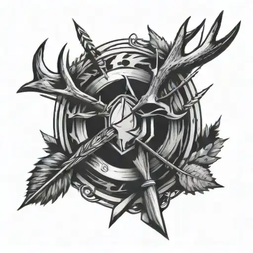 Arrow And Antlers Surrounded