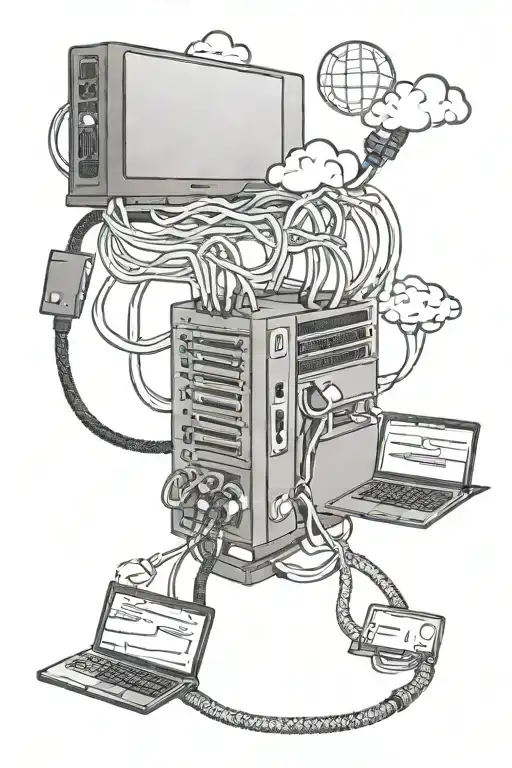 Laptop Server Data Center Cloud Lan Cable Family