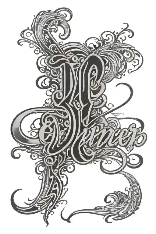 The Word 'Downer' In Calligraphy Style