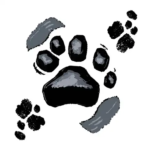 Dumbbell And Dog Paw Print Surrounded