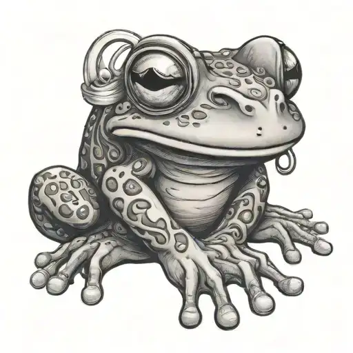 A Frog Hugging A Thimble