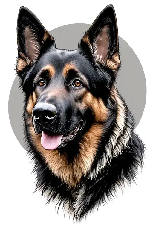 Black German Shepherd Dog With A Regular German Shepherd Dog