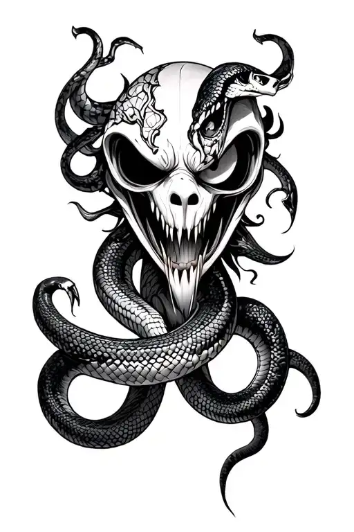 Shinigami With Snake In Mouth