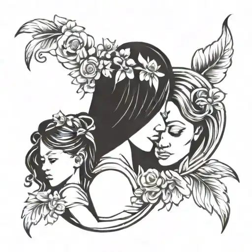 Mom And Daughter Symbol