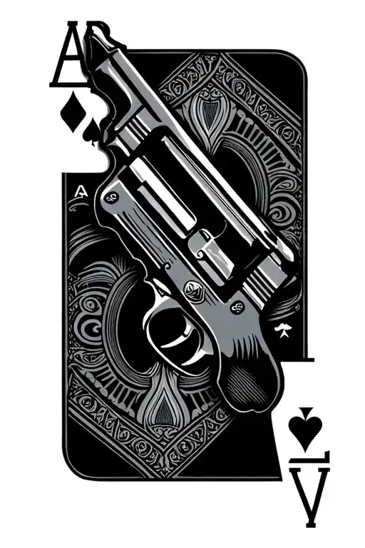 Blackjack Cards With Gun