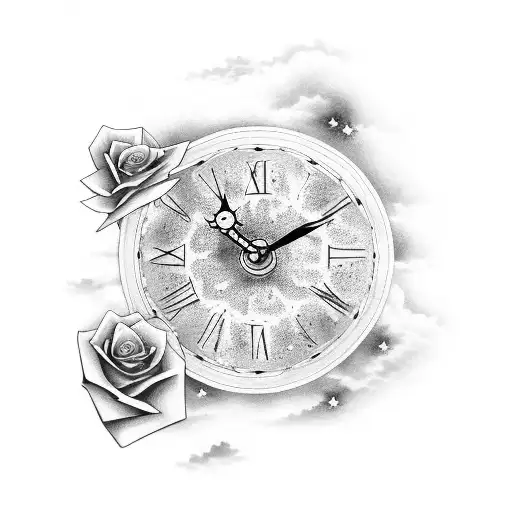 Rose Pigeon Clock Cloud Stars