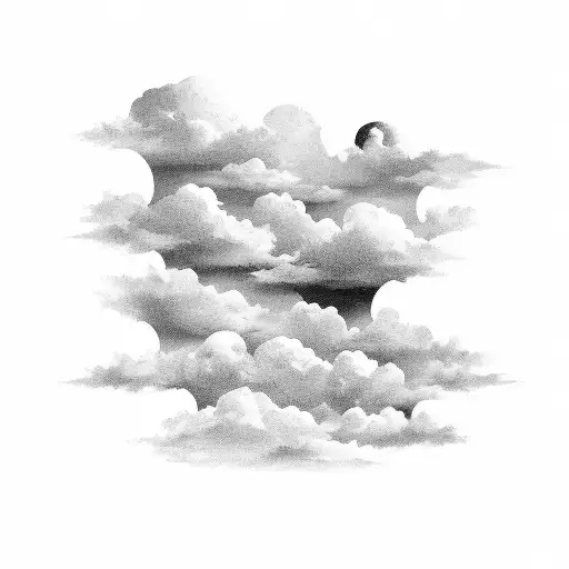 Clouds With African Or Caribbean Gods Looking Down At The Tropics