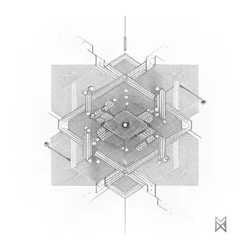 Freedom Symbol Intertwined With Circuit Board Patterns