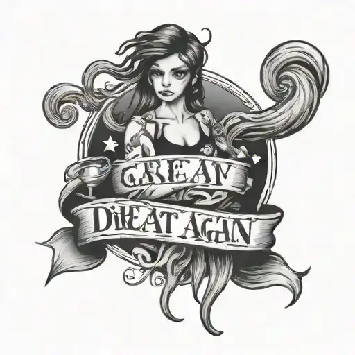 Full Forearm Tattoo With The Inscription In The Middle Make Depression Great Again