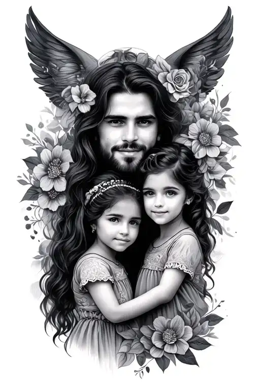 Father And 2 Daughters