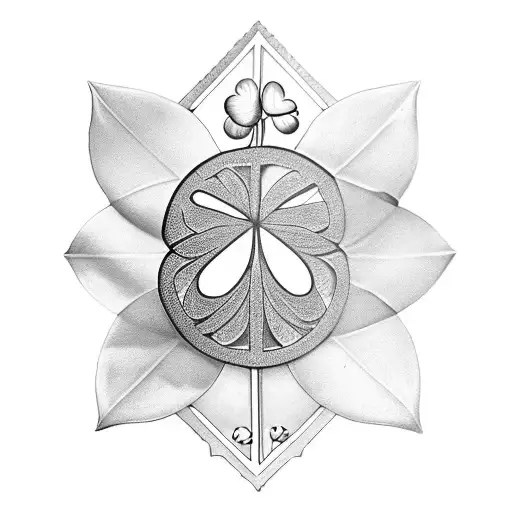 Four Leaf Clover With An Hourglass