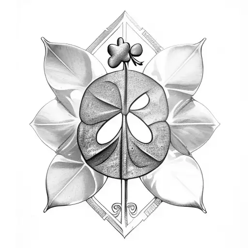 Four Leaf Clover With An Hourglass