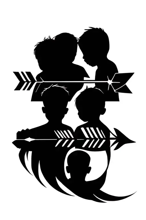 Symbolic Tattoo For A Father With Six Children Utilizing Arrows For Each Child