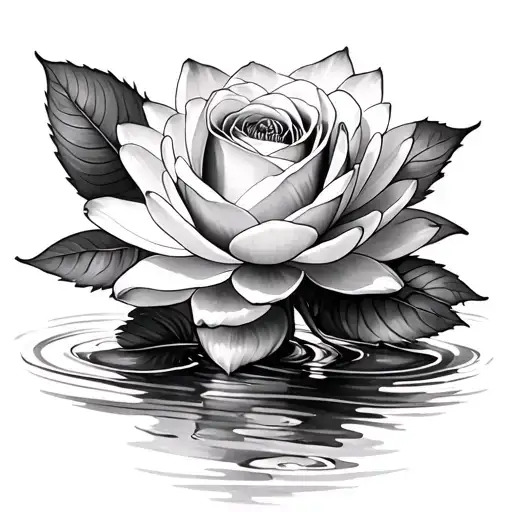 Rose And Water Lily