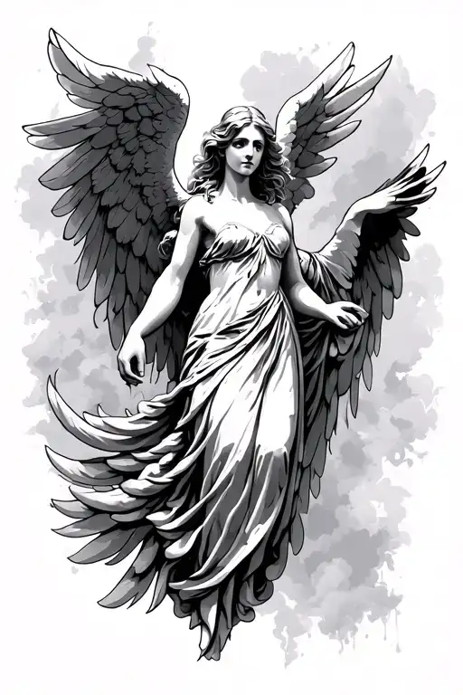 Angel With Wings Descending