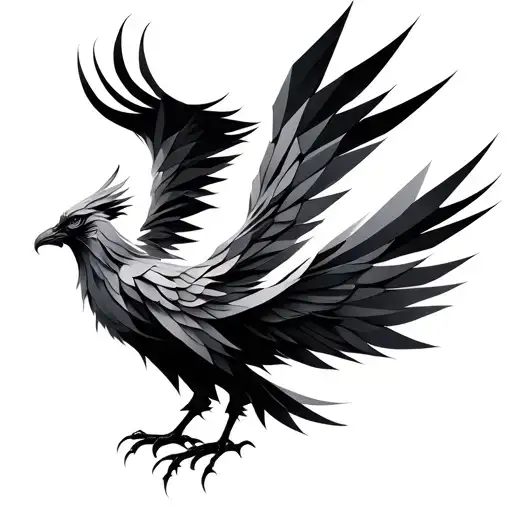 Geometric Phoenix Bird