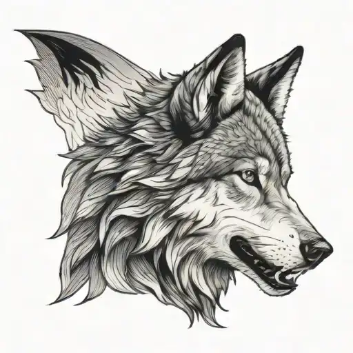 Wolf Head Profile Howling