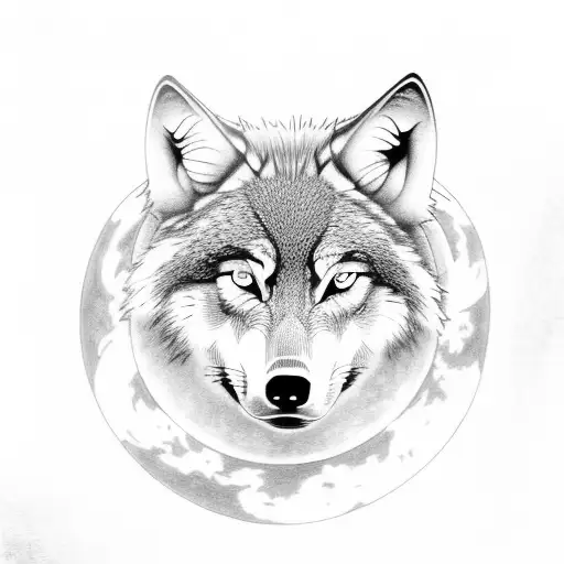 A Wolf With Blue Eyes Howling At The Moon In A Mystical Forest Setting