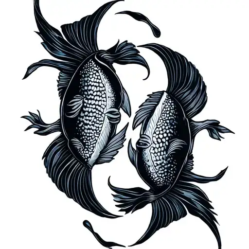 Virgo And Pisces Tattoo Design