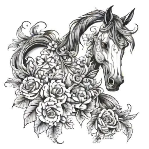 Horse Made Of Flowers
