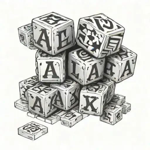 4 Baby Blocks Stacked Up To Spell Axel
